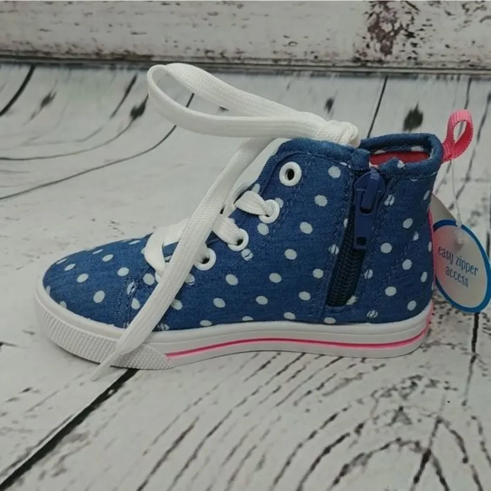 Carters Denim Blue Butterfly High Top Sneakers‎